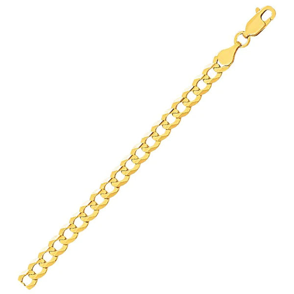 14k Solid Gold Curb Bracelet - 4.6mm
