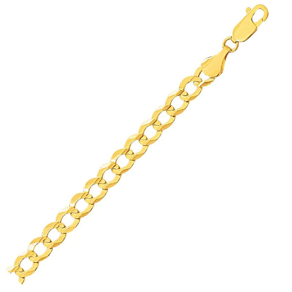 14k Solid Gold Curb Bracelet - 5.6mm