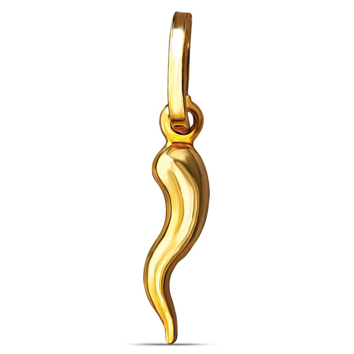 14k Gold Italian Horn Pendant (Small)