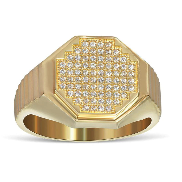 14k Gold Cluster Cz Fancy Ring