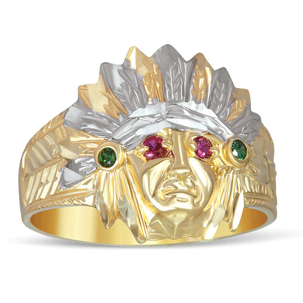 14k Gold Indian Head Ring