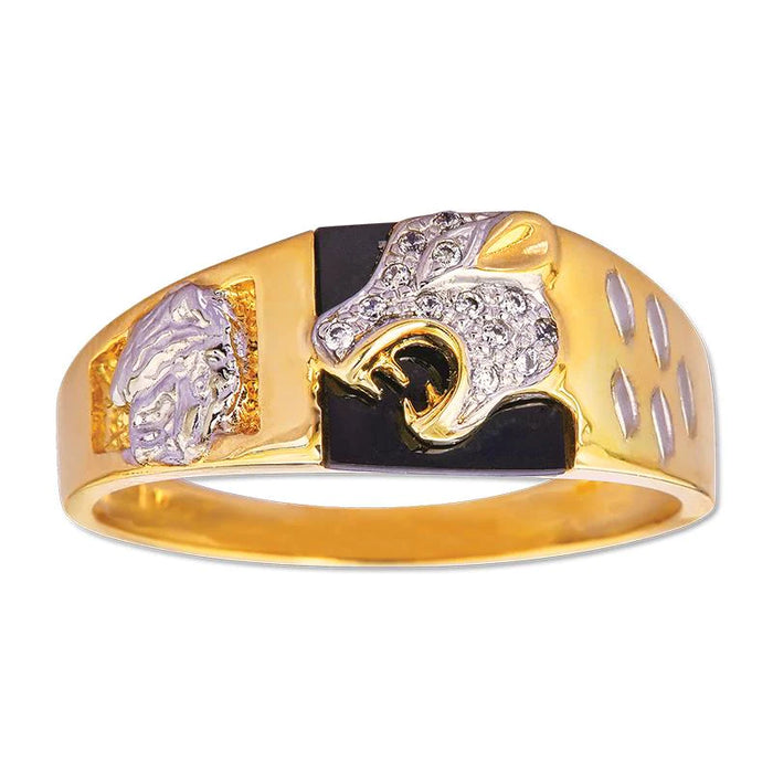 14k Gold Jaguar Onyx Ring