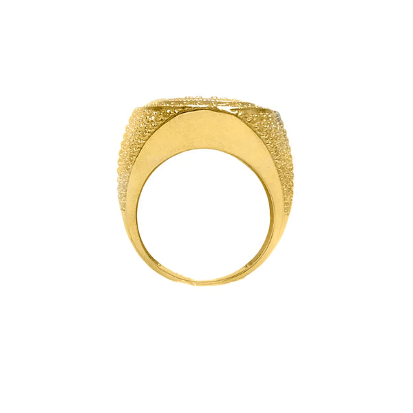 14k Gold Micropave Cz Round Ring