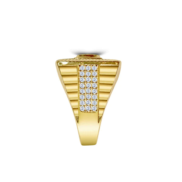 14k Gold Micropave Cz Square Ring