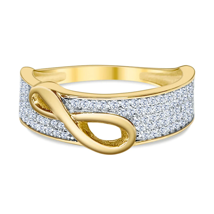 14k Gold Micro Pave Infinity Cz Ring