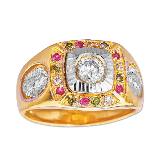 14k Gold Multi-Color Cz Stone Ring