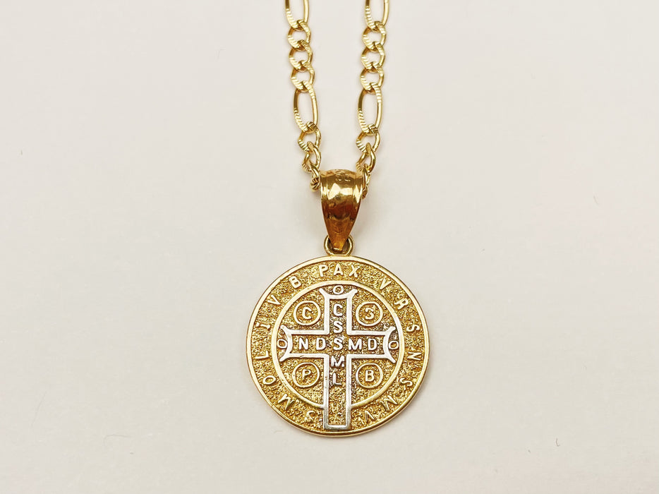 24K Gold Plated St Benedict - Pendant Only San Benito Oro Laminado Med –  Rosarios Y Mas