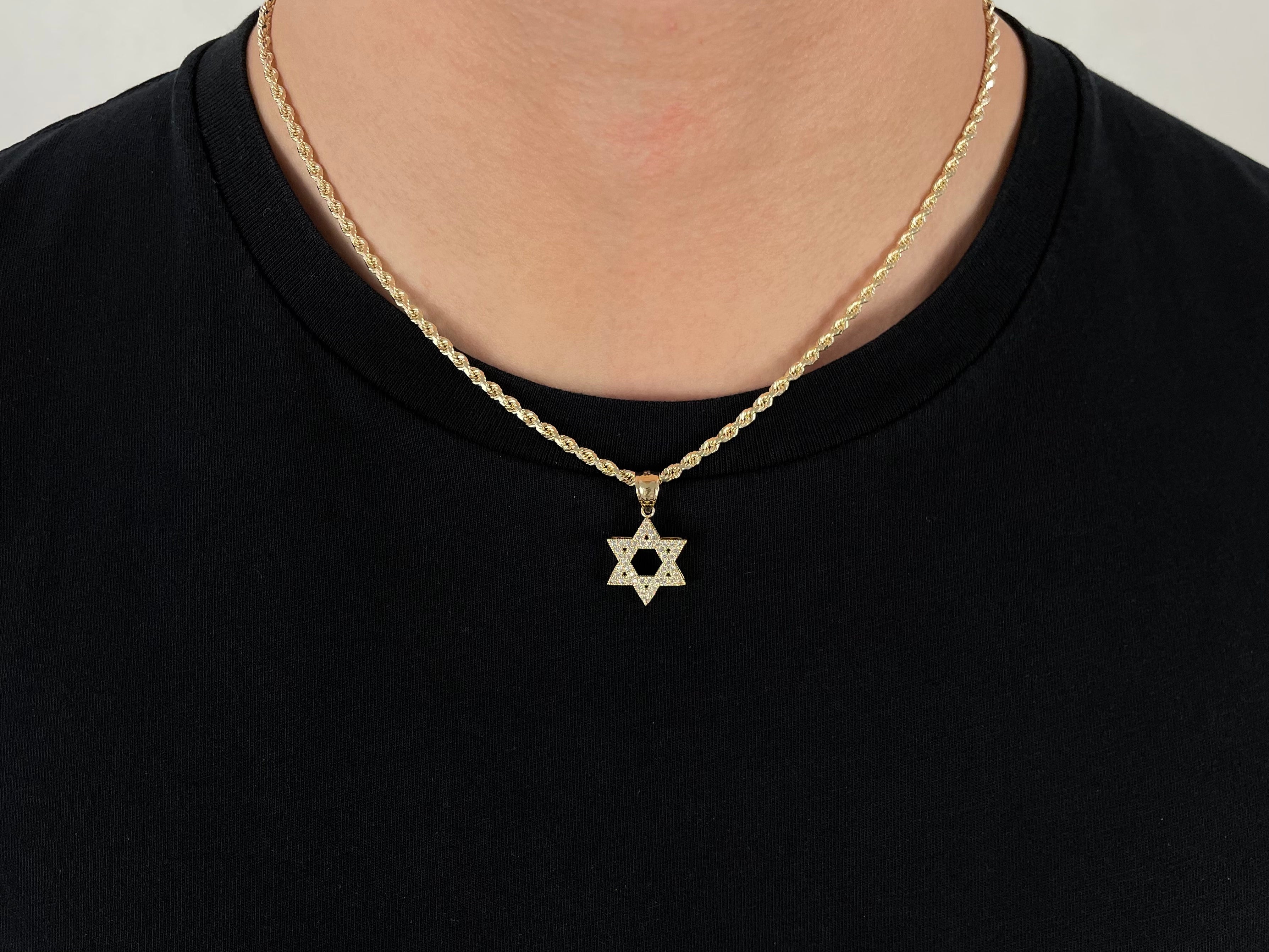 14k Gold Star of David Necklace