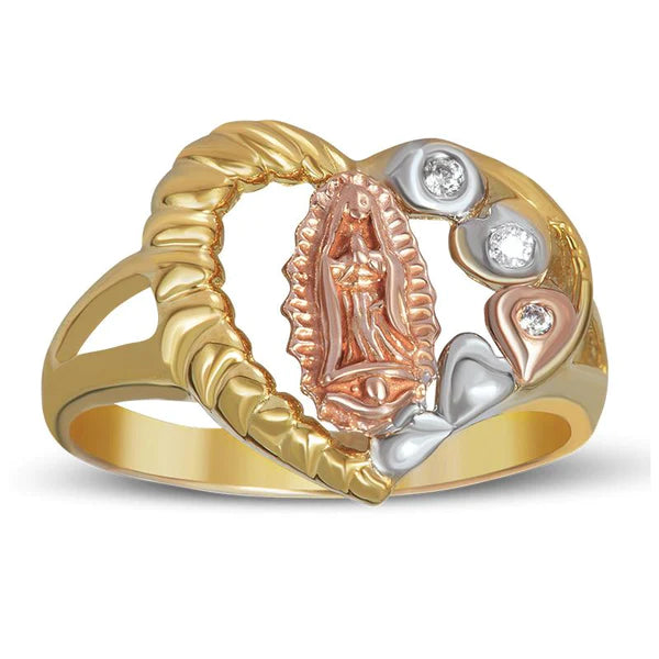 14k Gold Tri-Color Guadalupe Ring