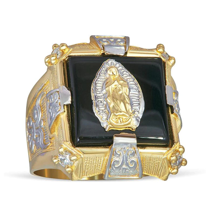 14k Gold Two-Tone Guadalupe Onyx Ring