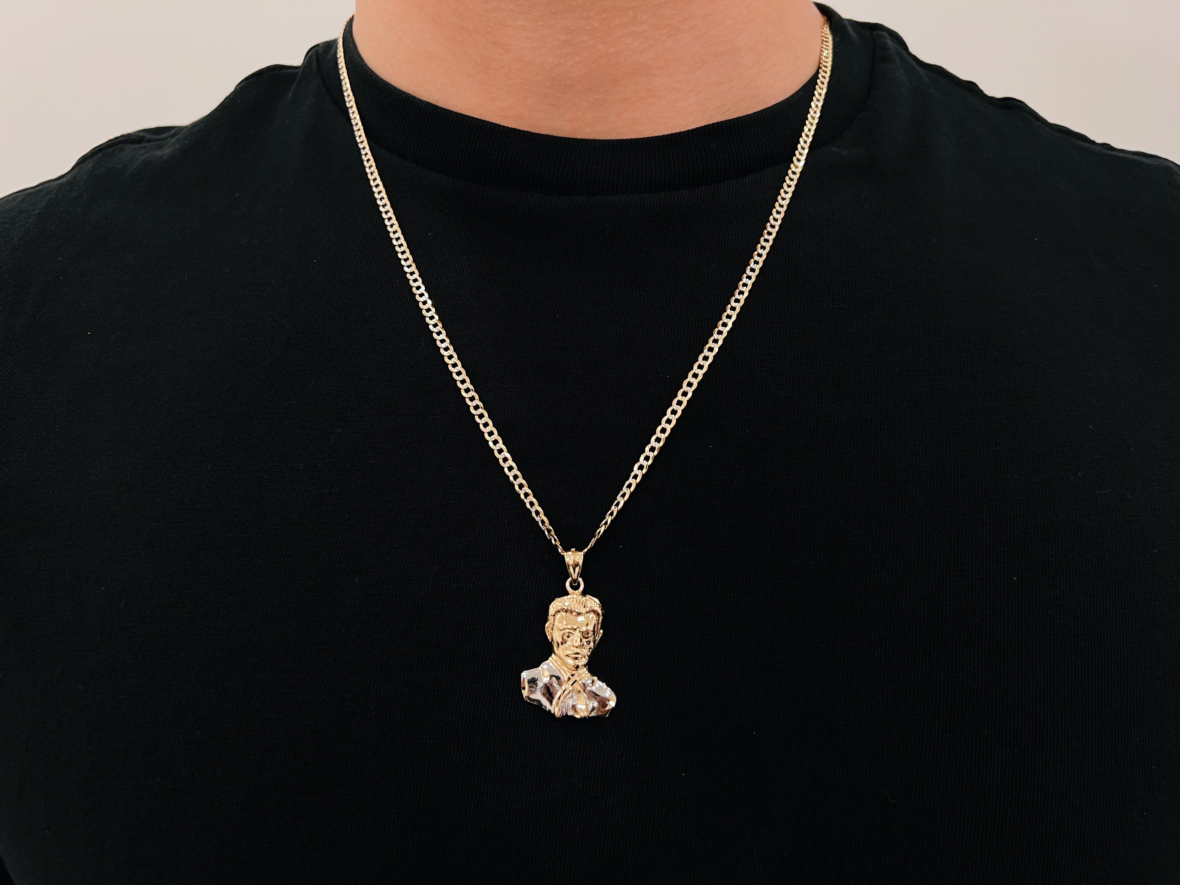 14k Gold Diamond Cut Two-Tone Gold Malverde Chain