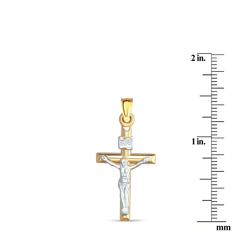14k Gold Two-Tone Crucifix Pendant