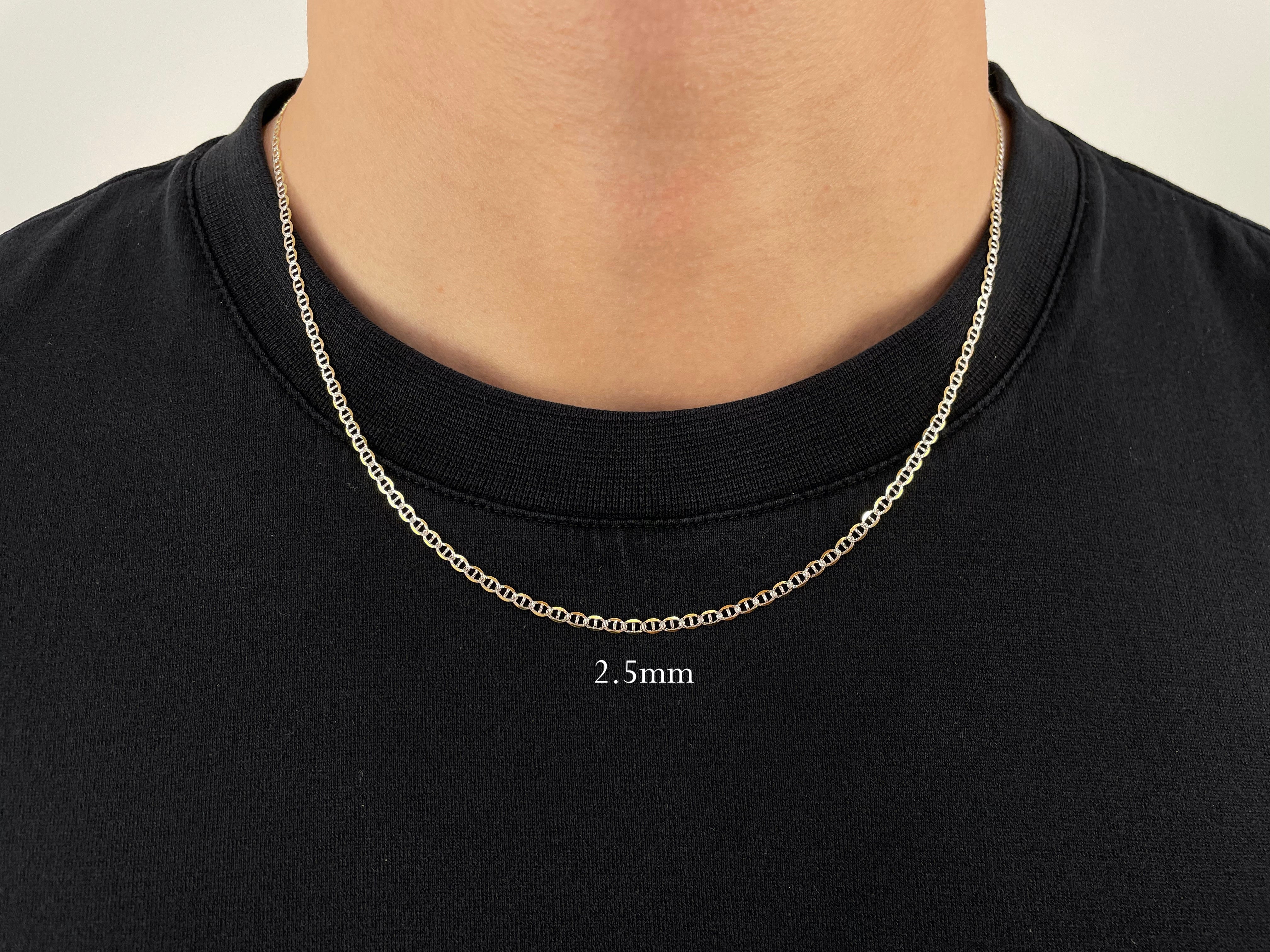 Real 14k Gold Diamond Cut Mariner Chain - 2.5mm