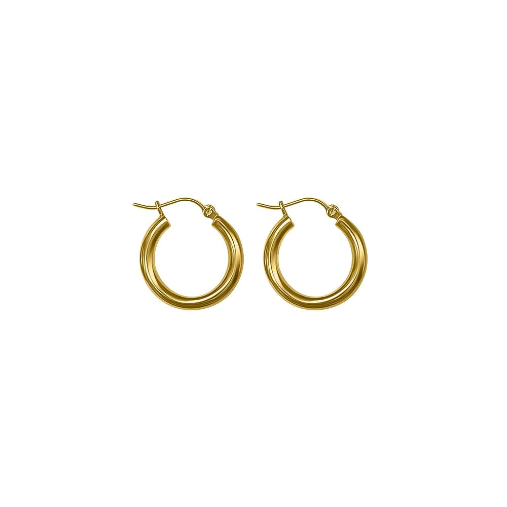 14k Gold Classic Hoop Earrings - 3mm