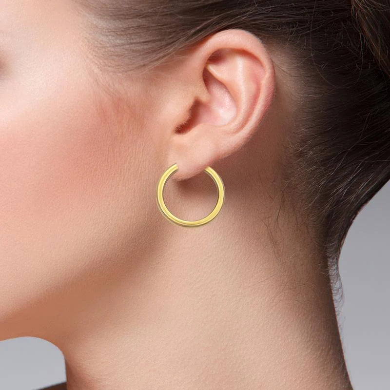 14k Gold Classic Hoop Earrings - 4mm