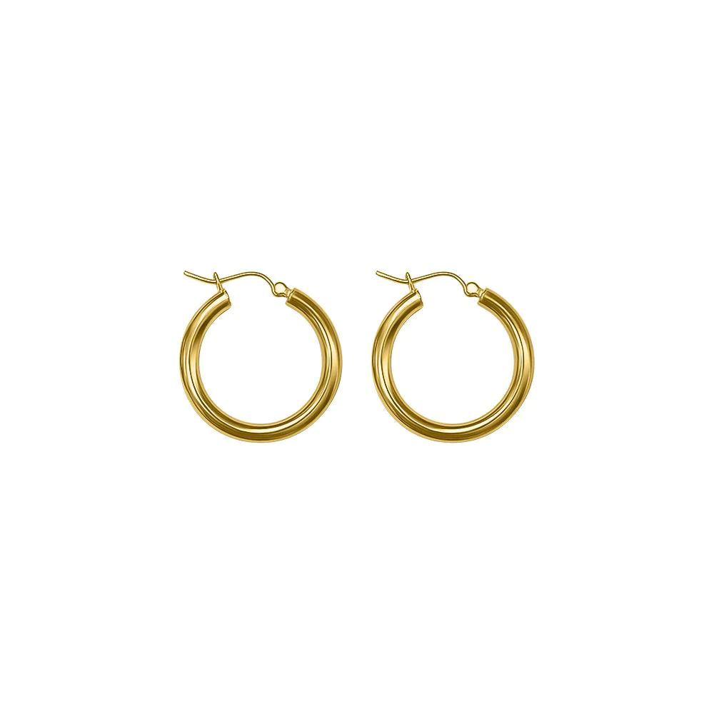14k Gold Classic Hoop Earrings - 3mm