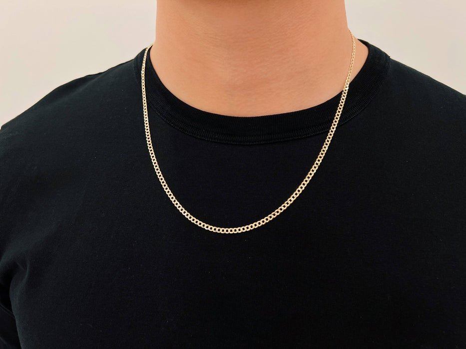 14k Solid Gold Curb Chain - 3.1mm