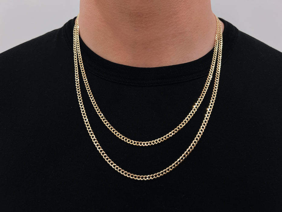 14k Solid Gold Curb Chain - 3.6mm