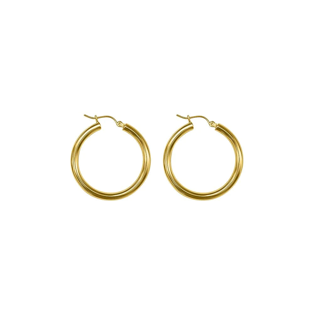 14k Gold Classic Hoop Earrings - 3mm