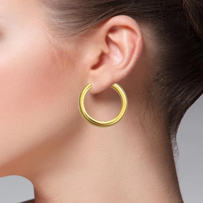 14k Gold Classic Hoop Earrings - 4mm