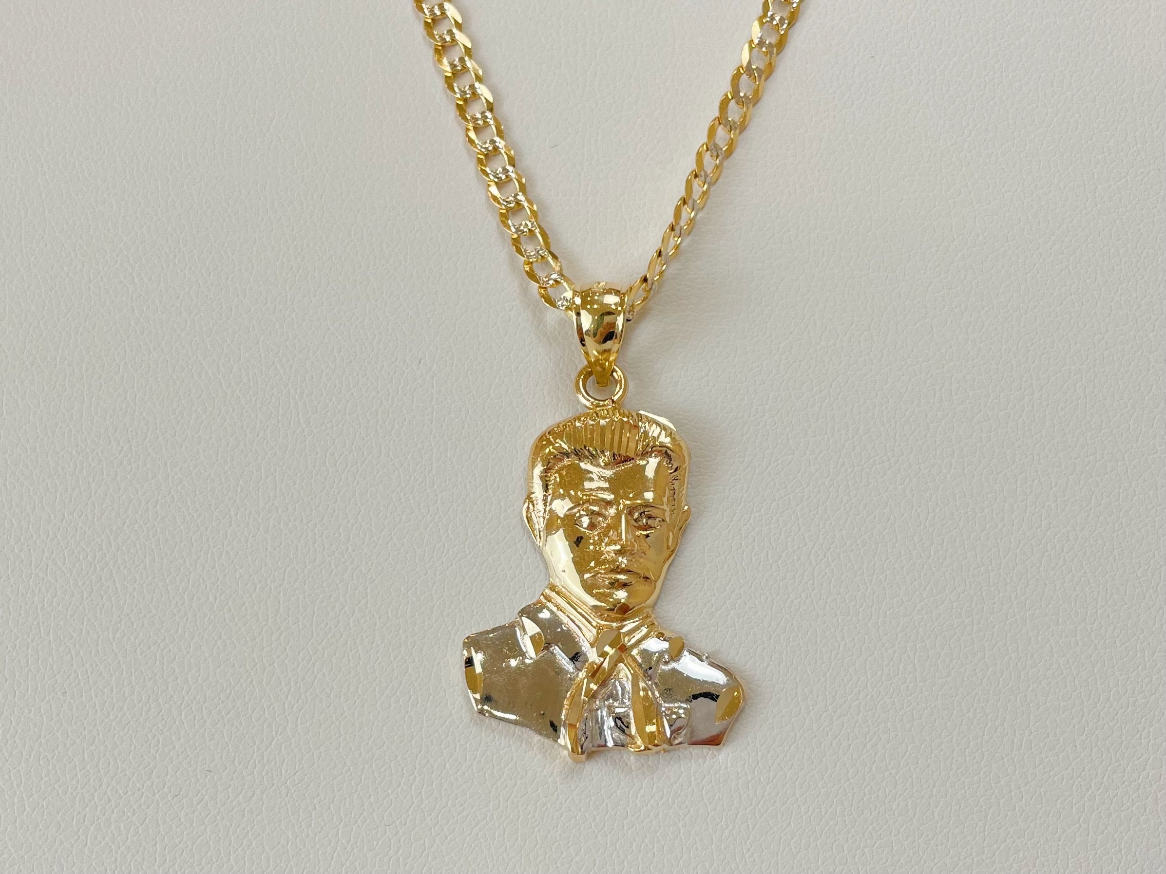 14k Gold Diamond Cut Two-Tone Gold Malverde Chain