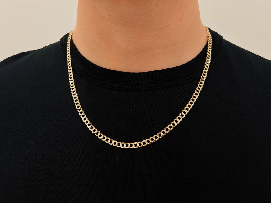 14k Solid Gold Curb Chain - 4.6mm