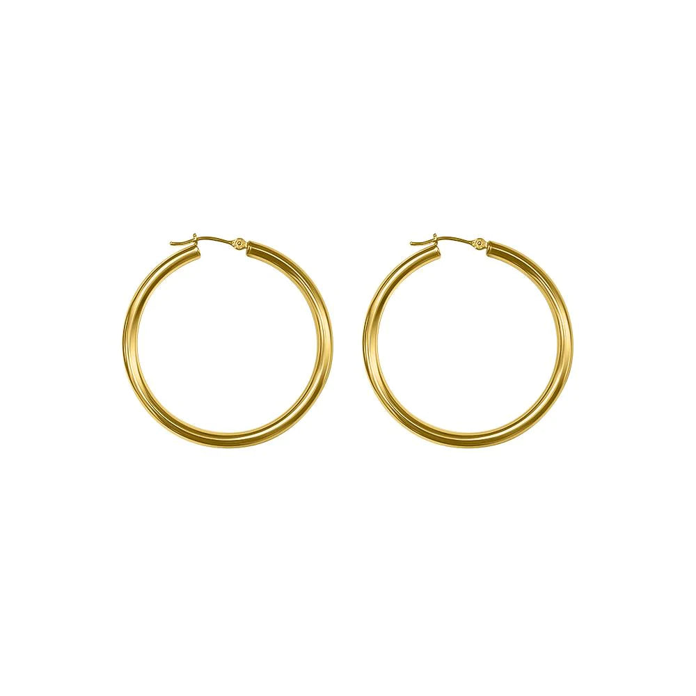 14k Gold Classic Hoop Earrings - 3mm