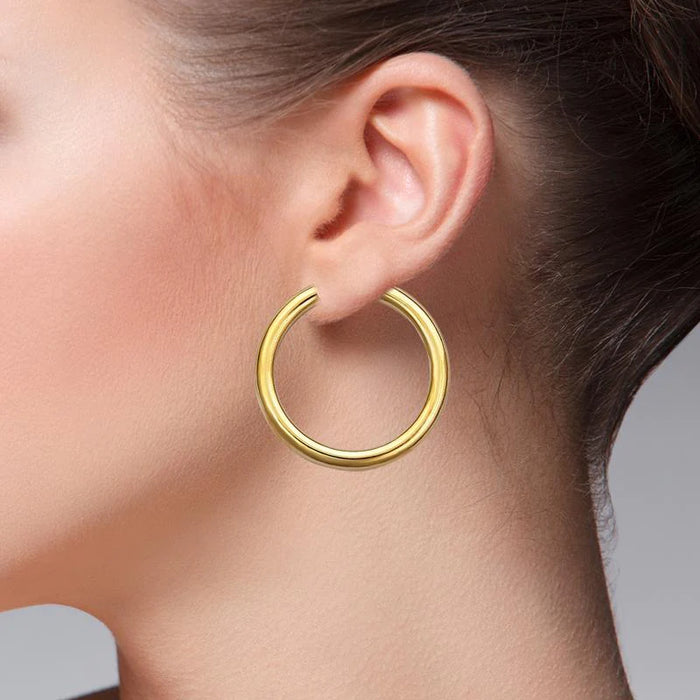 14k Gold Classic Hoop Earrings - 4mm