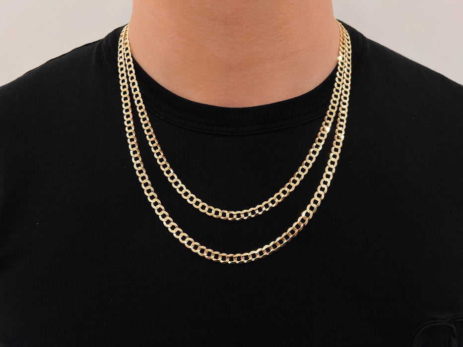 14k Solid Gold Curb Chain - 5.6mm