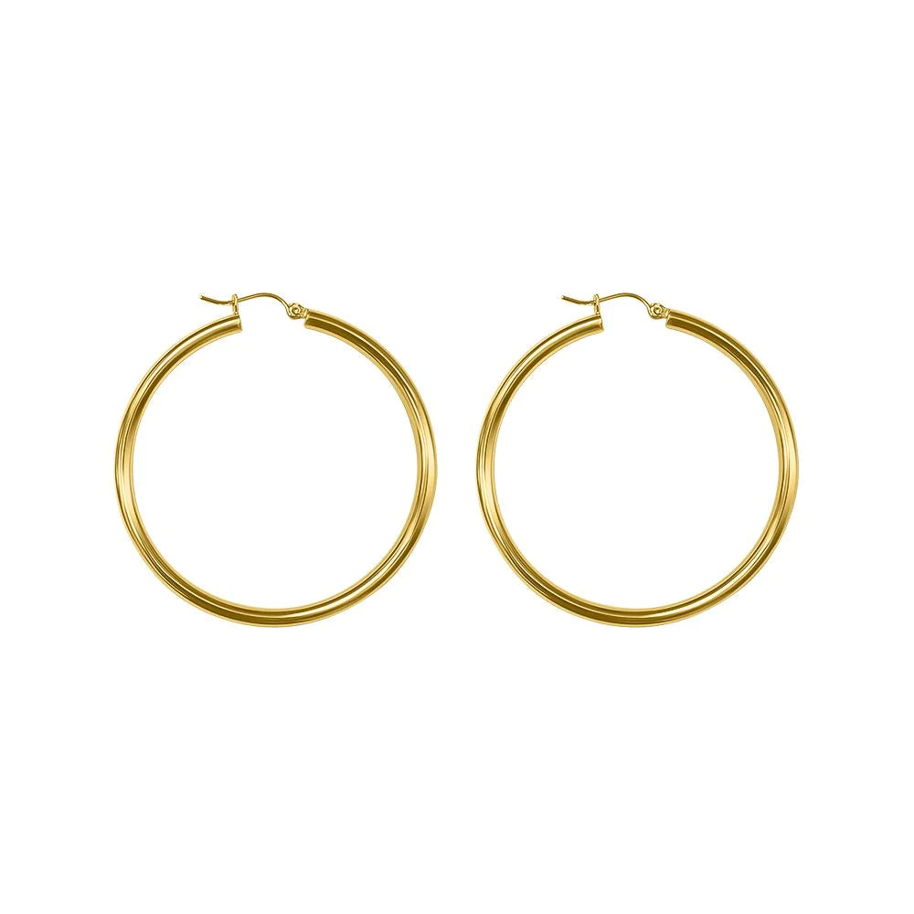 14k Gold Classic Hoop Earrings - 3mm