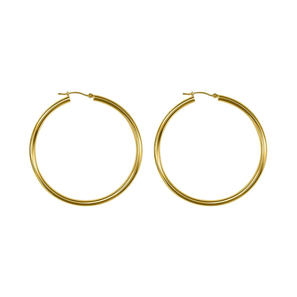 14k Gold Classic Hoop Earrings - 3mm