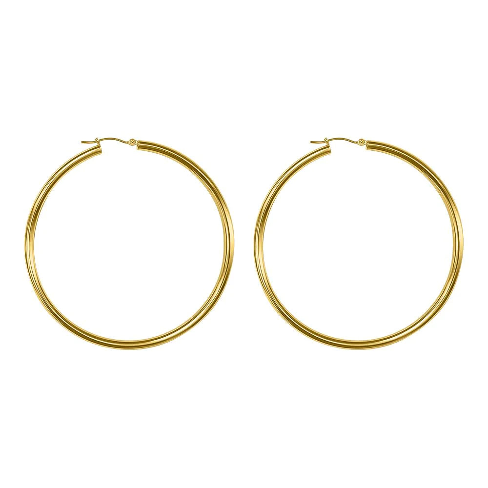 14k Gold Classic Hoop Earrings - 3mm
