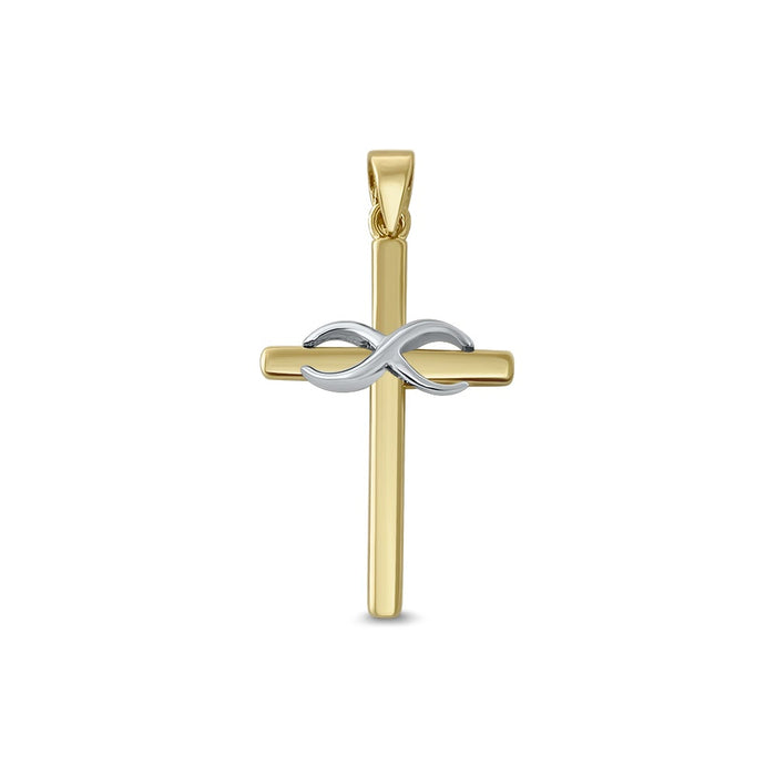 14k Gold Cross Infinity Pendant