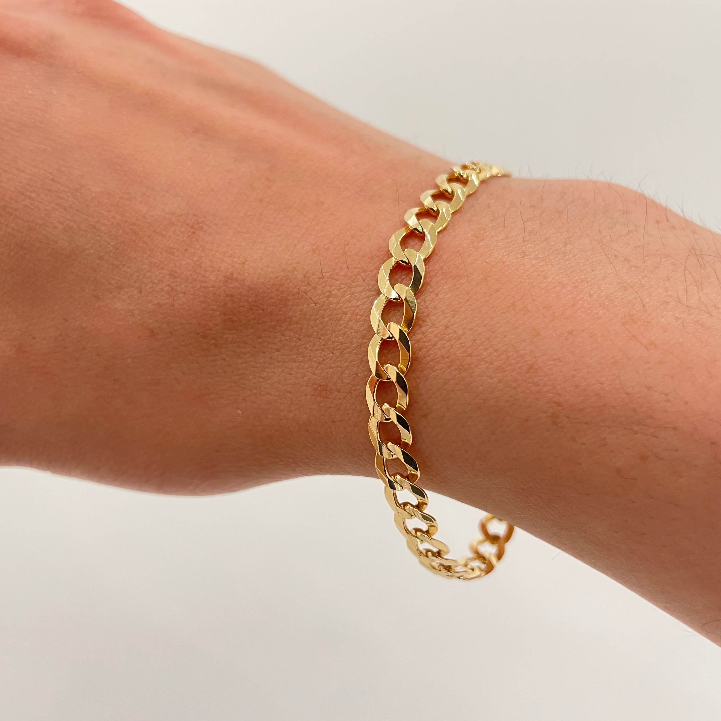 Real 14k Gold Curb Bracelet - 5.5mm