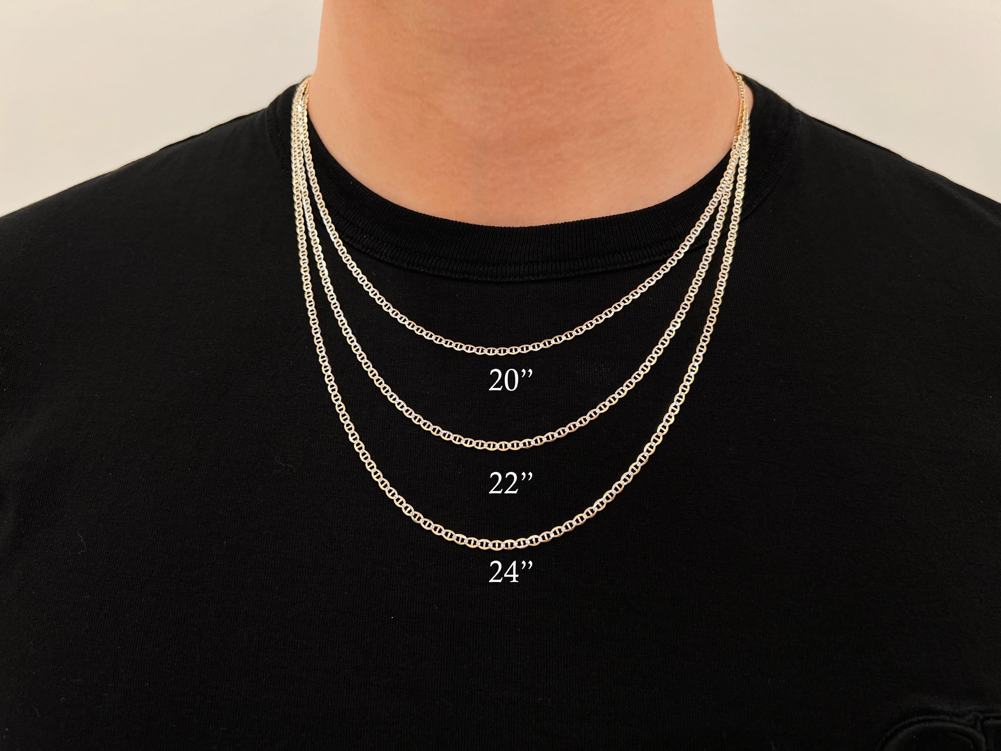 Real 14k Gold Diamond Cut Mariner Chain - 2.5mm